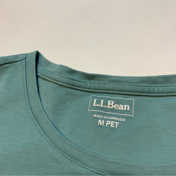 L.L. Bean Women's Petite Medium Basic Green T Shirt M Pet 508290 Base Layer - Picture 2 of 6